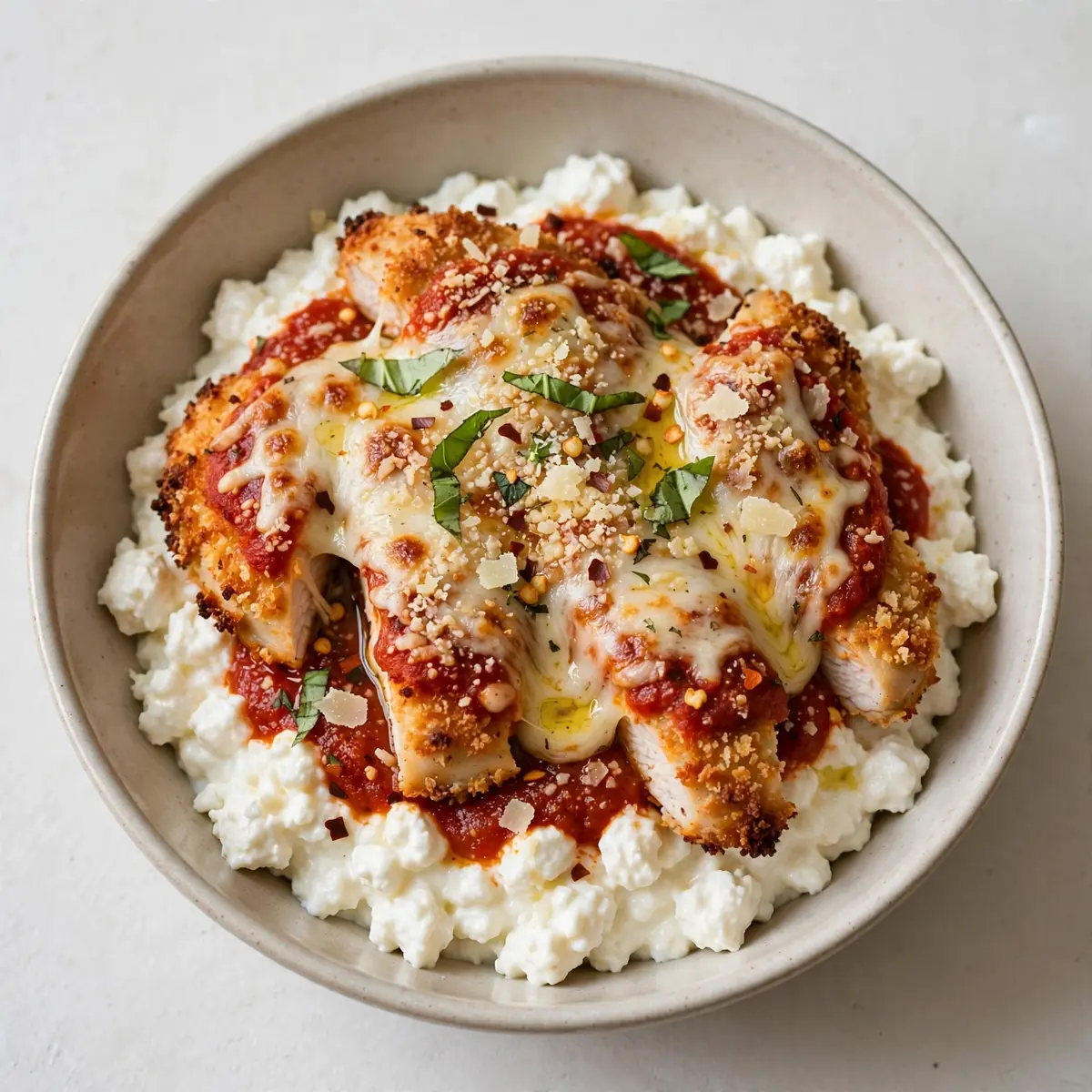 Chicken Parm Cottage Cheese Bowl