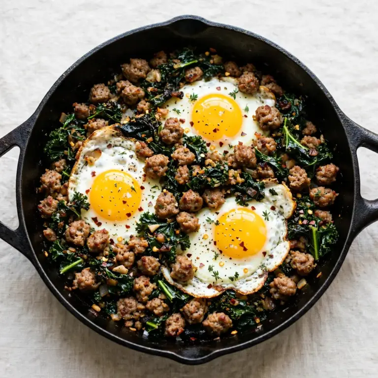 Easy Weeknight Turkey Sausage and Kale Breakfast Skillet