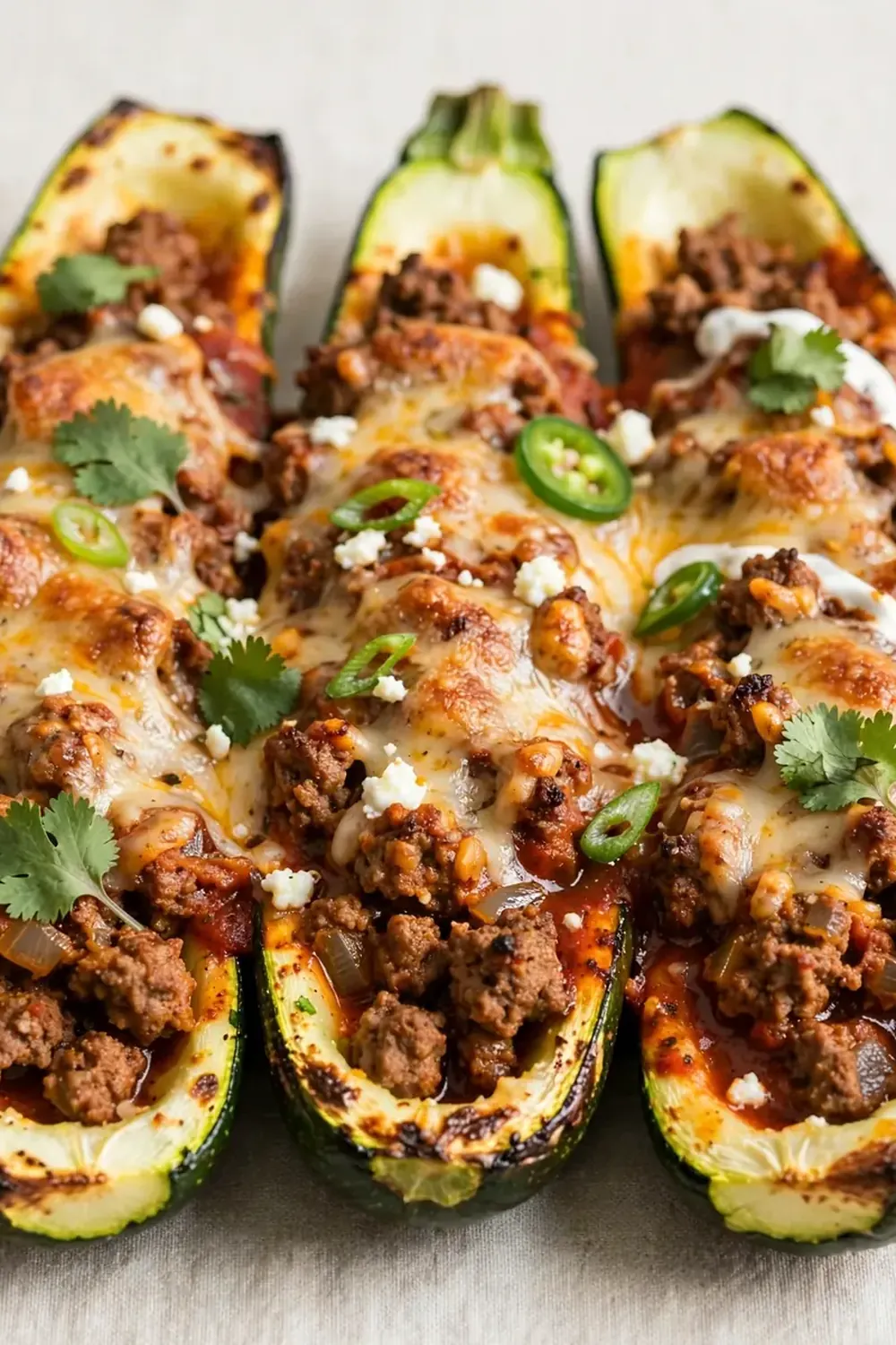 Beef Enchilada Zucchini Boats