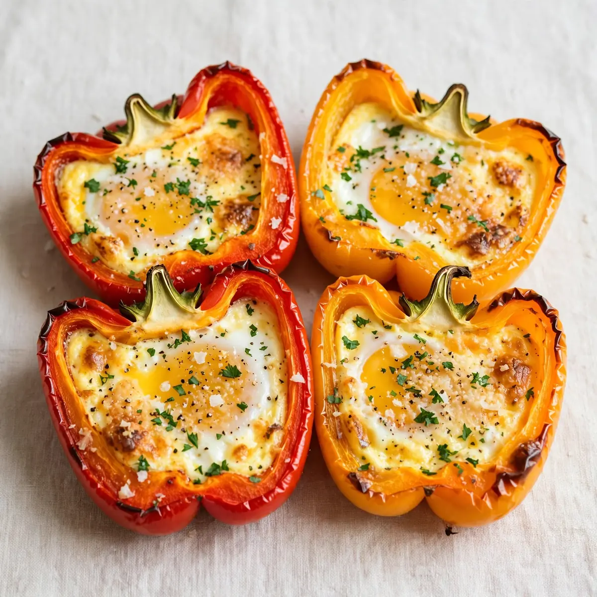 Speedy Weeknight Baked Bell Pepper Egg Nests